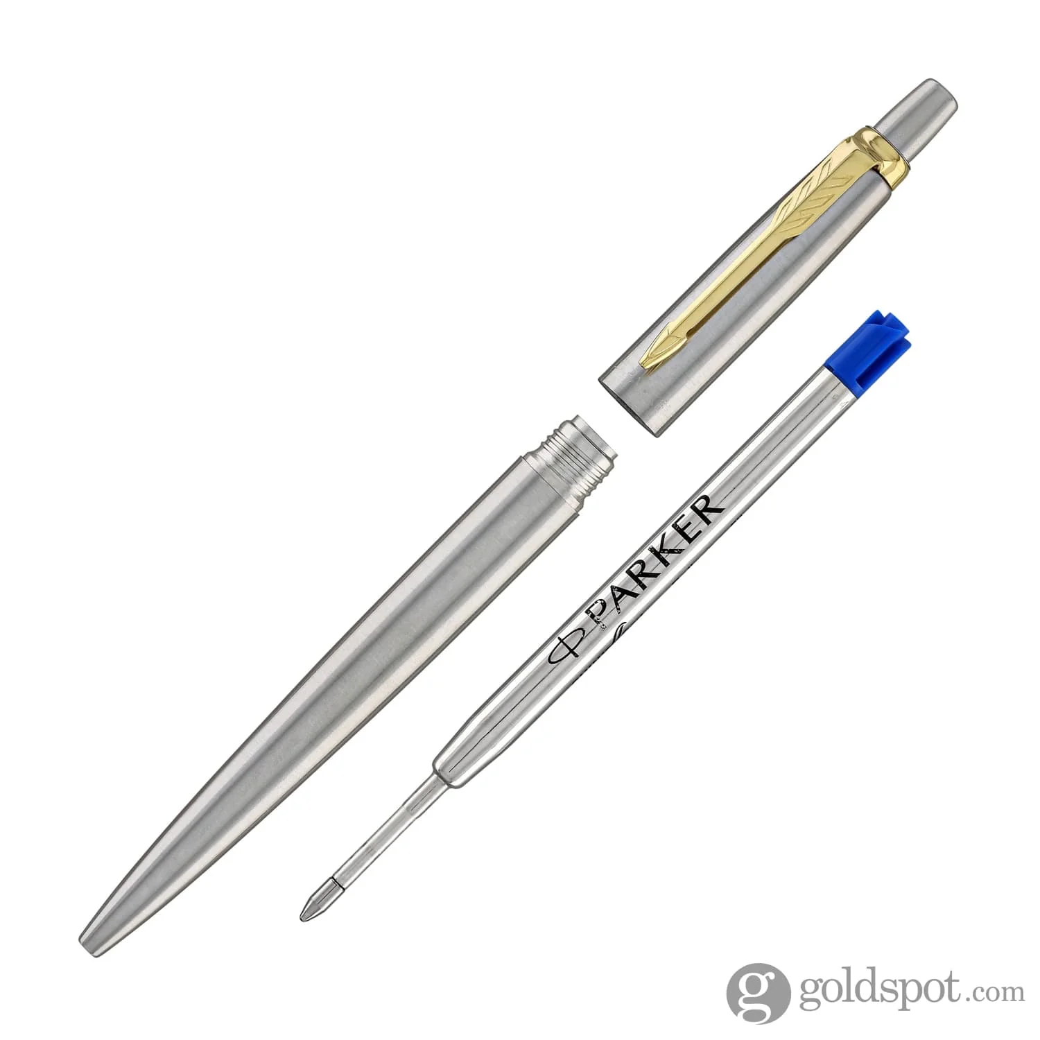 Parker Jotter Ballpoint Pen in Classic Stainless Steel with Gold Trim - Image 5