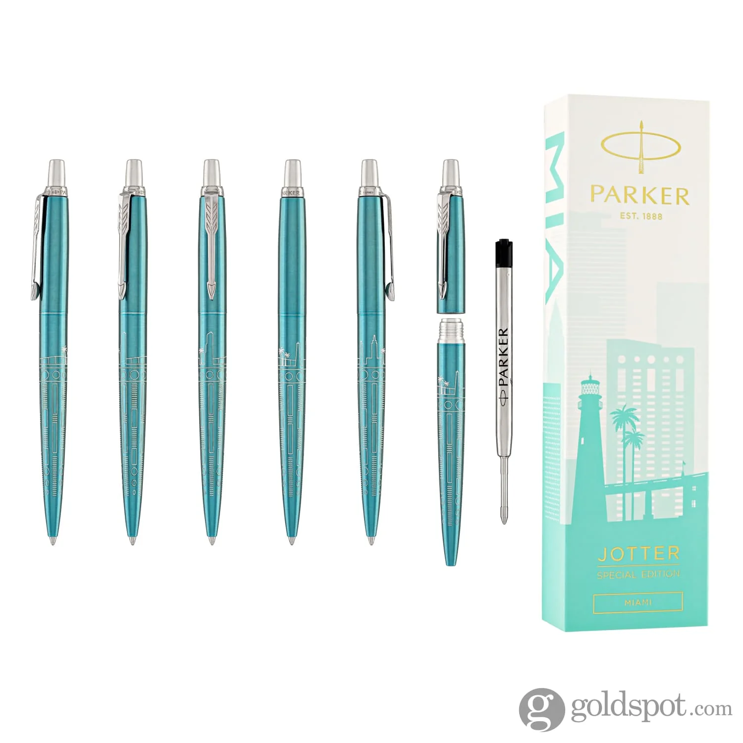 Parker Jotter Special Edition Miami Ballpoint Pen in Turquoise - Image 6