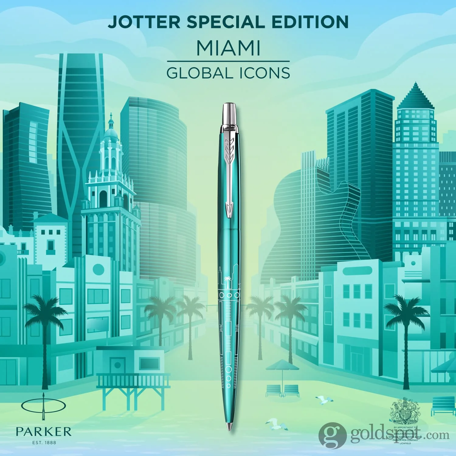 Parker Jotter Special Edition Miami Ballpoint Pen in Turquoise - Image 8