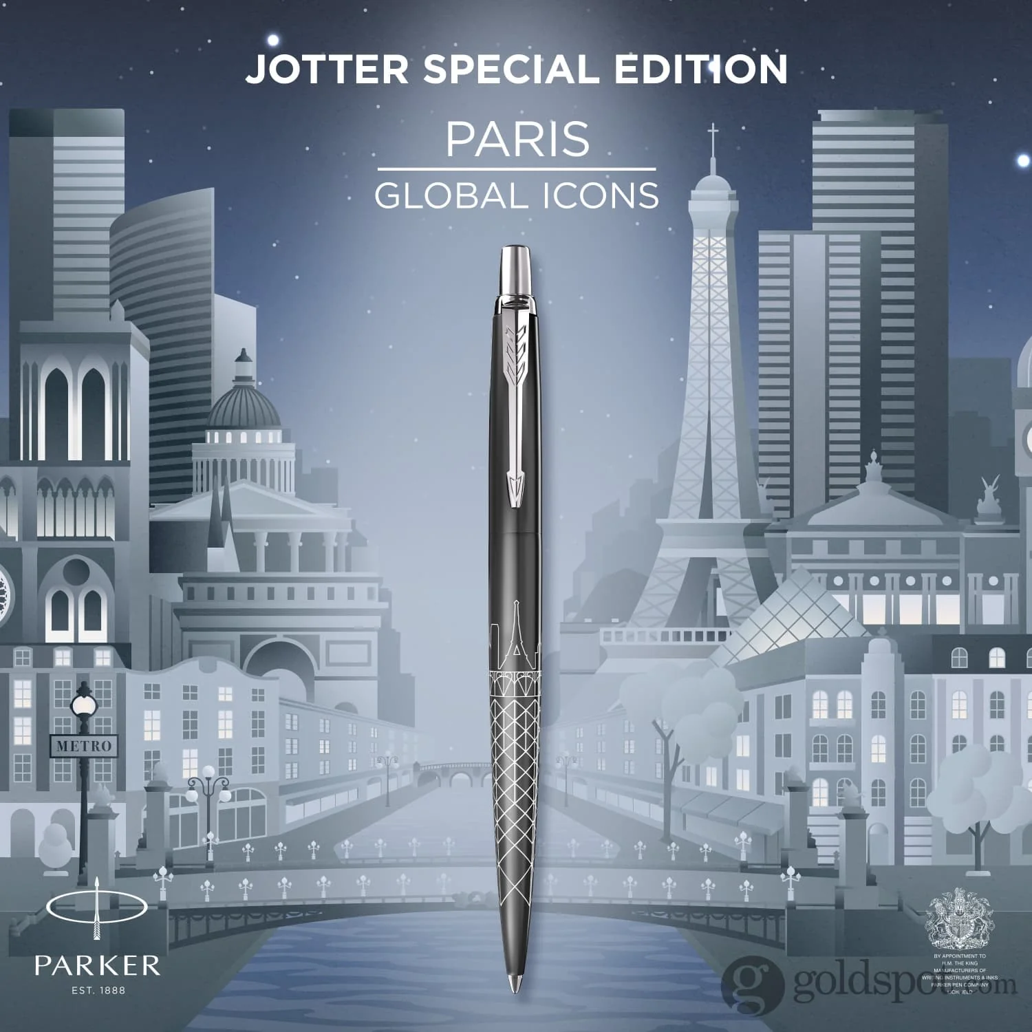 Parker Jotter Special Edition Paris Ballpoint Pen in Grey - Image 8