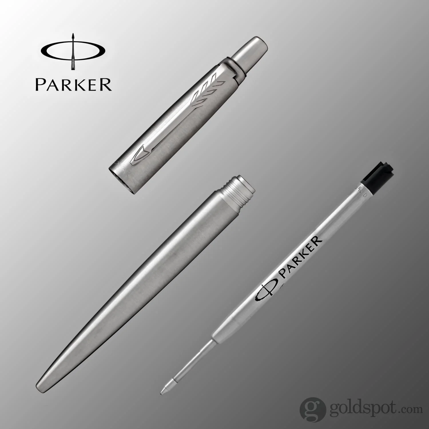 Parker Jotter Ballpoint Pen in Stainless Steel with Chrome Trim - Image 3
