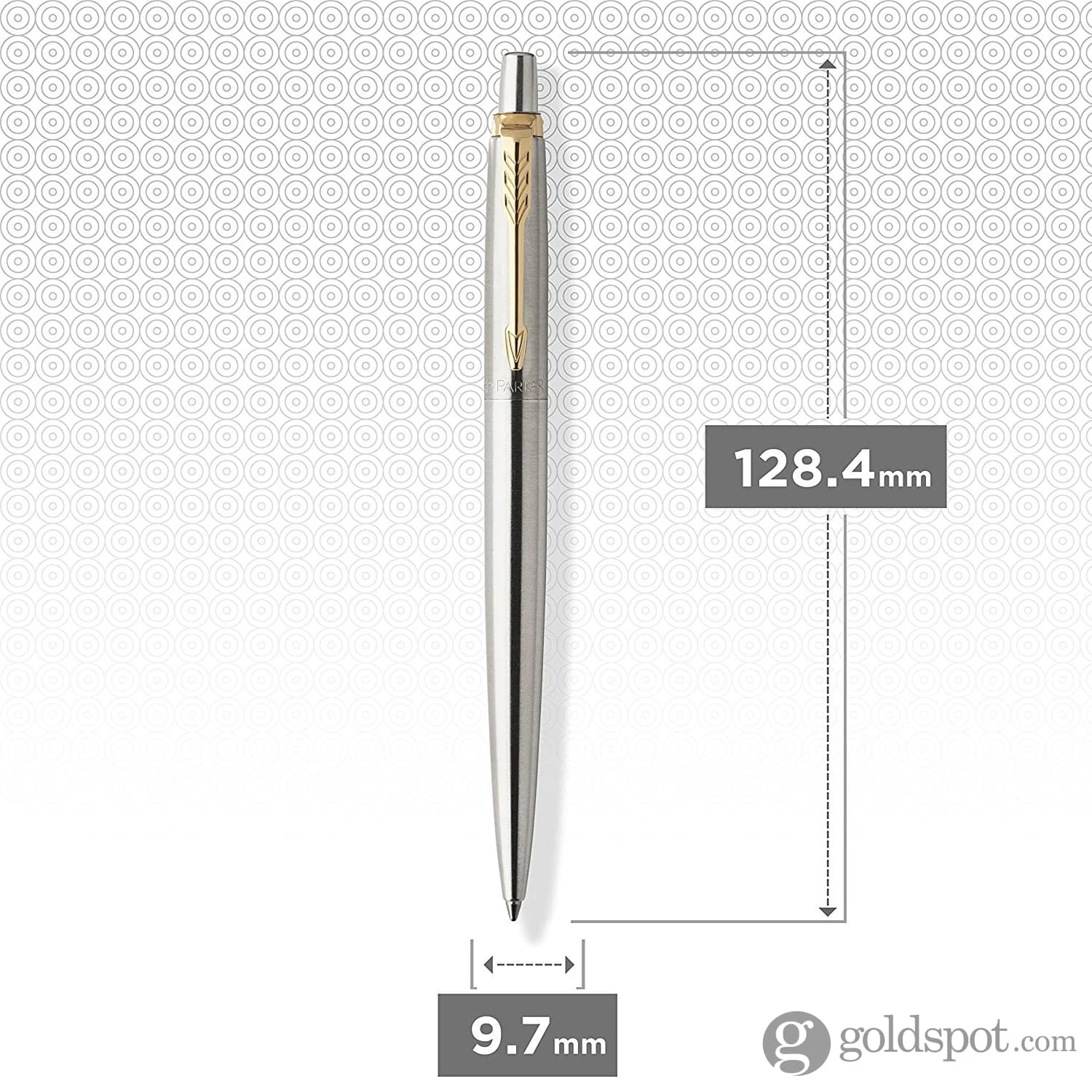 Parker Jotter Ballpoint Pen in Stainless Steel with Gold Trim - Image 2