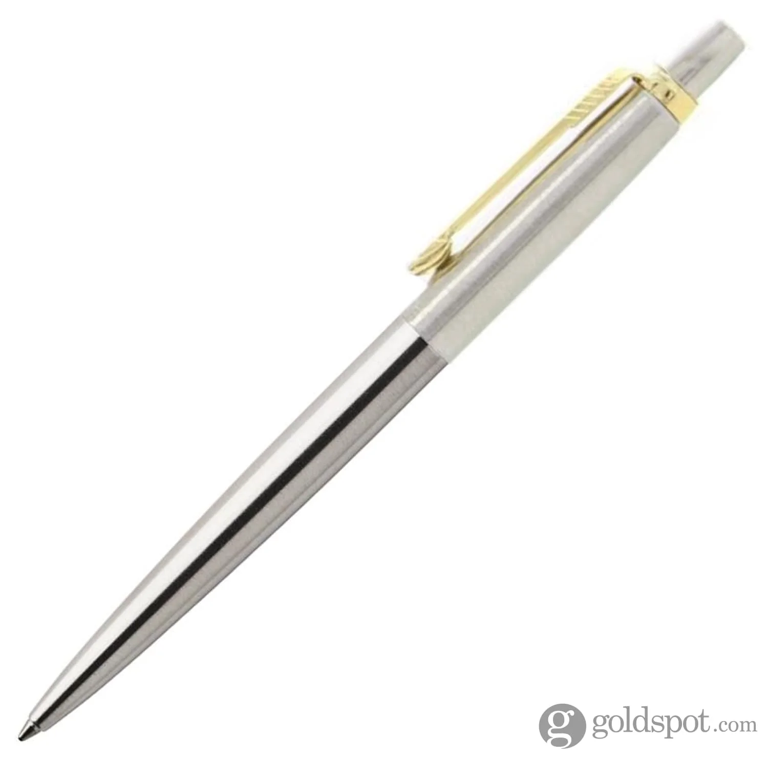 Parker Jotter Ballpoint Pen in Stainless Steel with Gold Trim - Image 3