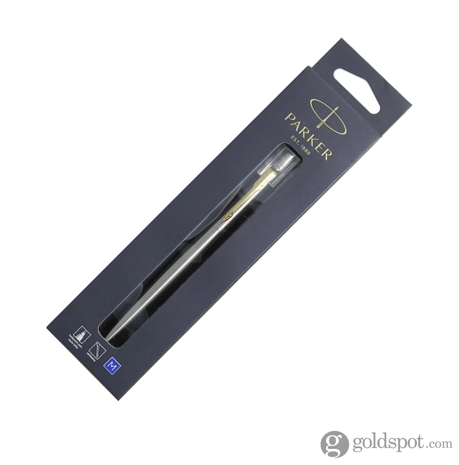 Parker Jotter Ballpoint Pen in Stainless Steel with Gold Trim - Image 4