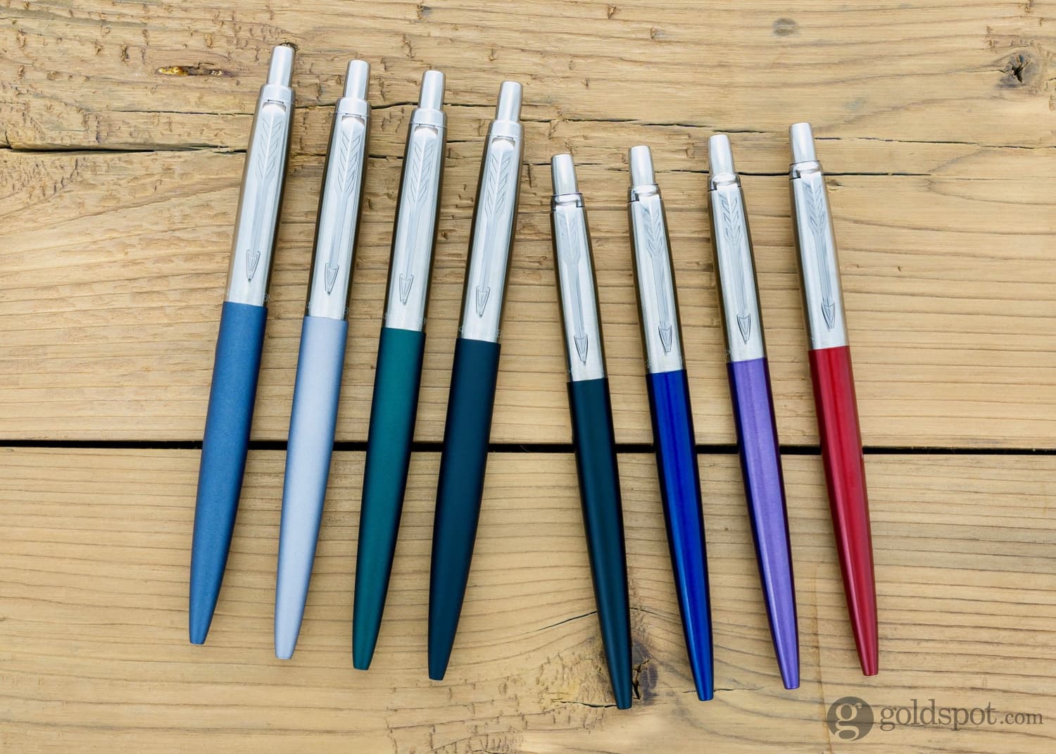 Parker Jotter Ballpoint Pen in Waterloo Blue Chrome Trim - Image 5