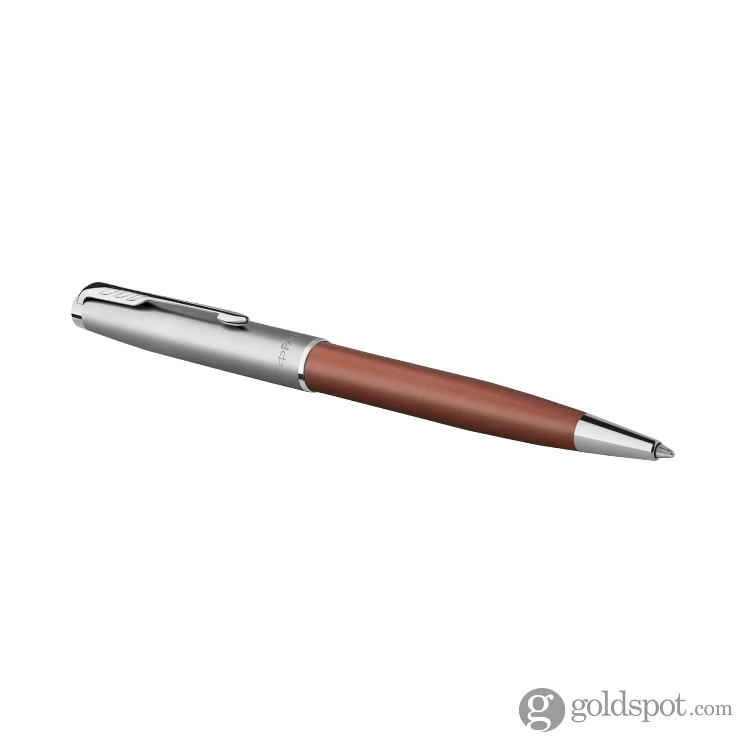 Parker Sonnet Ballpoint Pen in Metal and Orange Lacquer with Palladium Trim - Image 3
