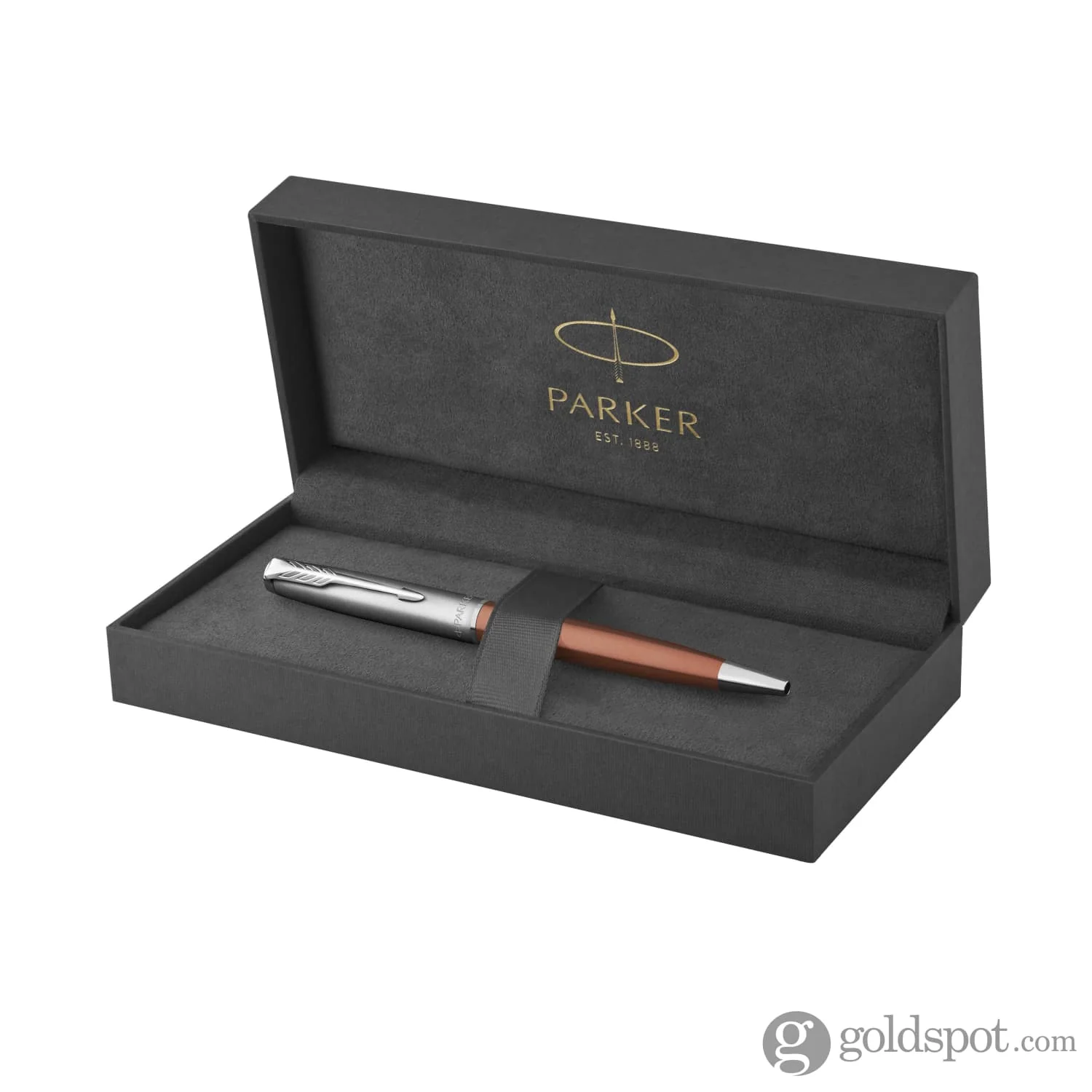 Parker Sonnet Ballpoint Pen in Metal and Orange Lacquer with Palladium Trim - Image 4