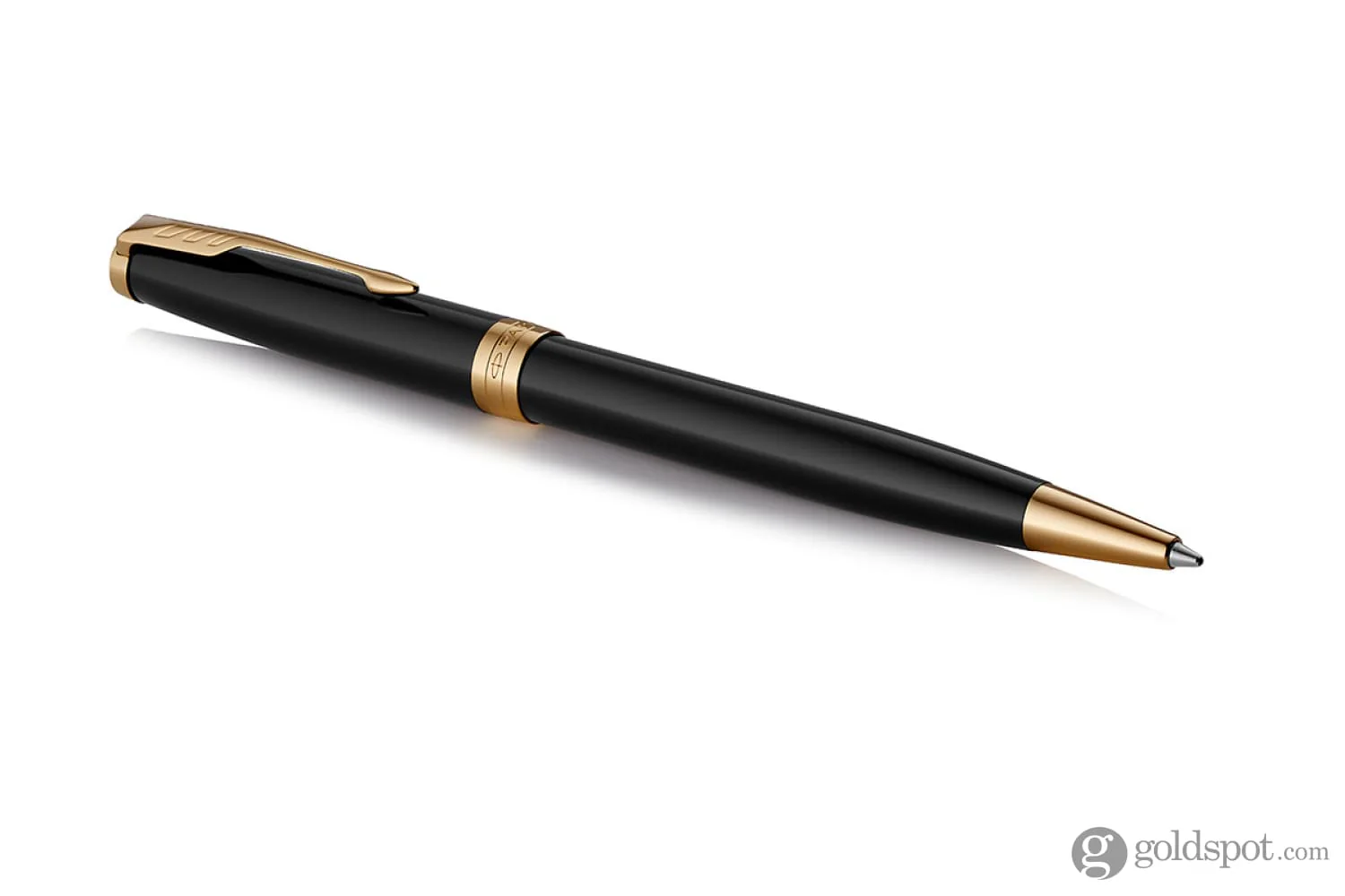 Parker Sonnet Retractable Ballpoint Pen in Lacquered Black with Gold Trim - Image 2