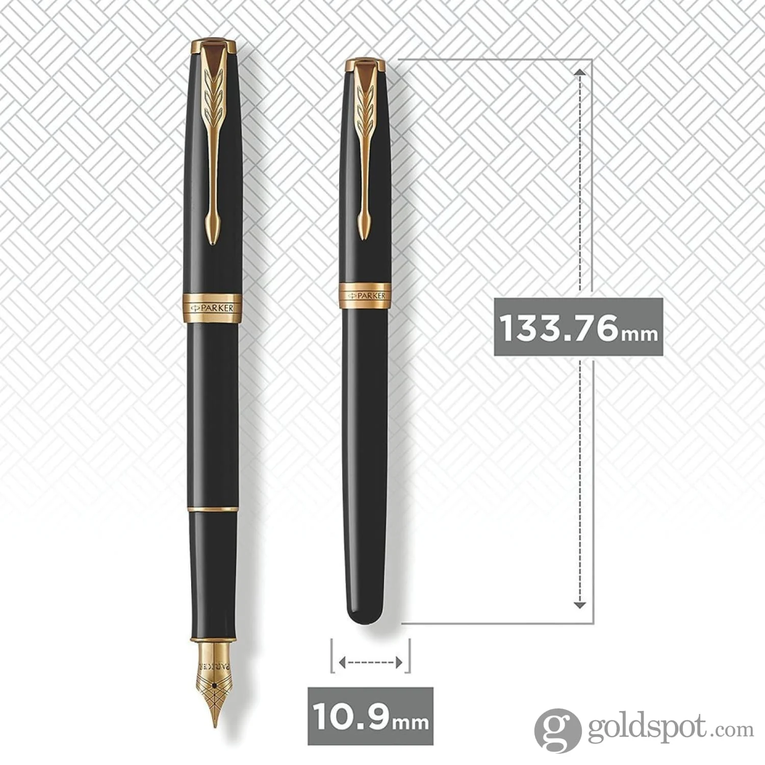Parker Sonnet Fountain Pen in Lacquered Black with Gold Trim - Medium Point - Image 3