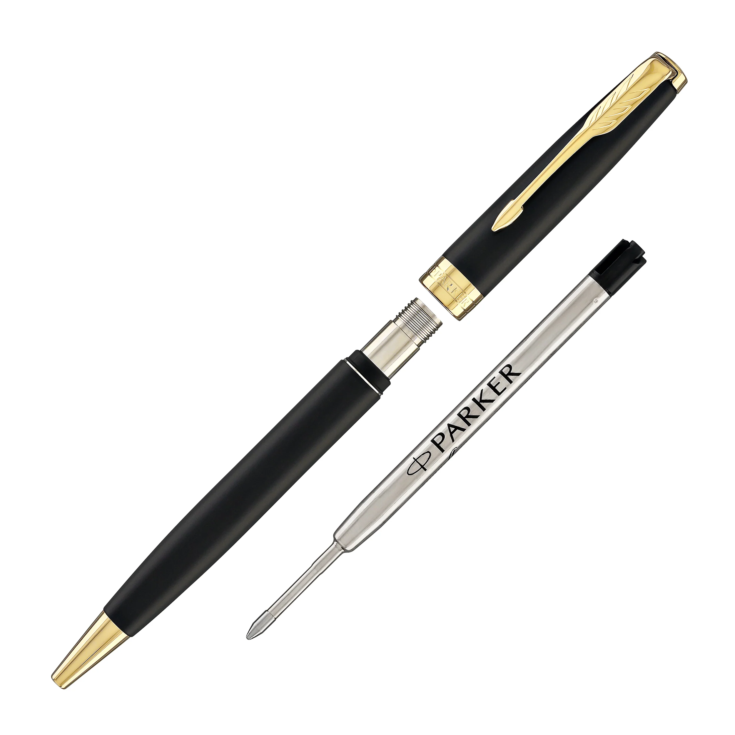Parker Sonnet Retractable Ballpoint Pen in Matte Lacquered Black with Gold Trim - Image 5