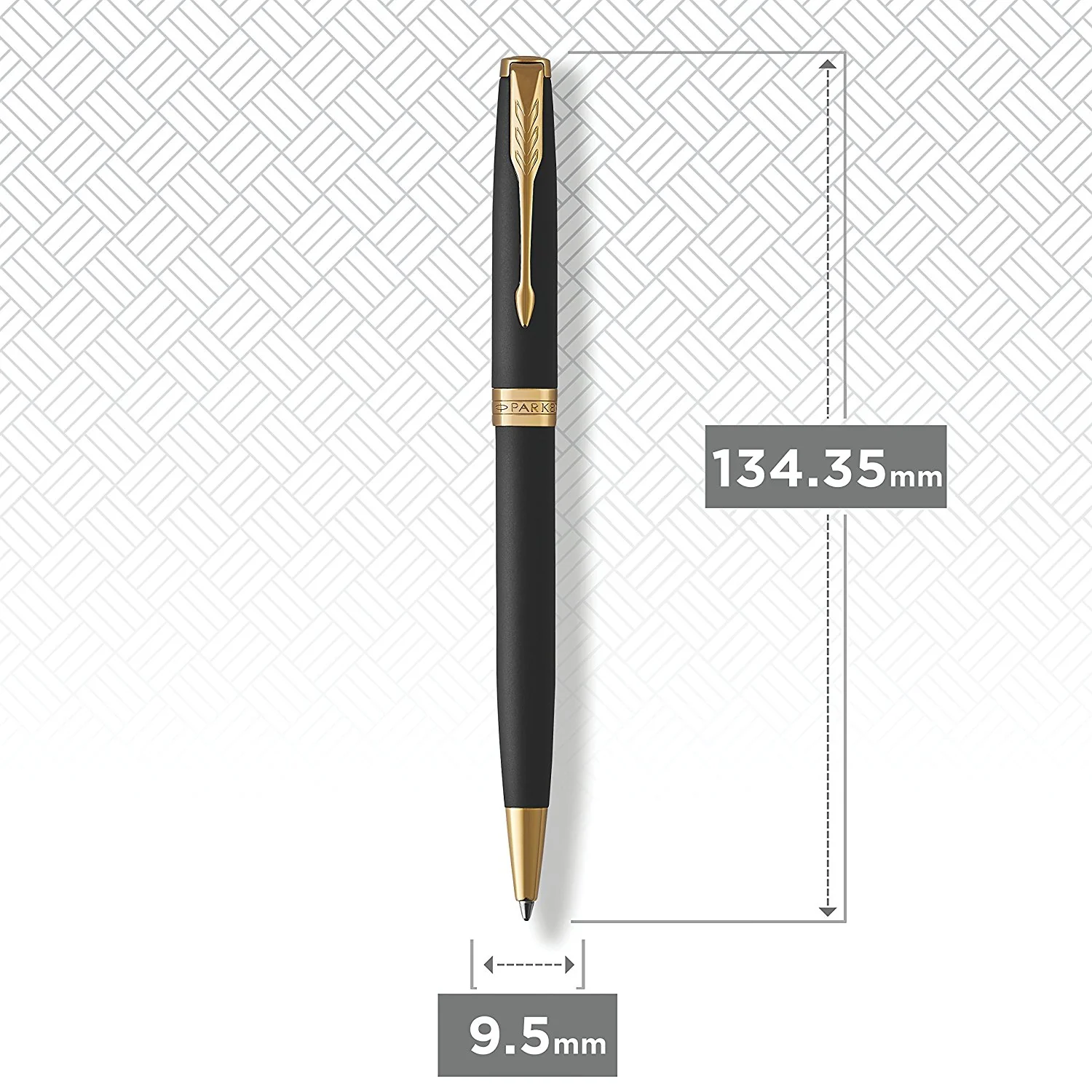Parker Sonnet Retractable Ballpoint Pen in Matte Lacquered Black with Gold Trim - Image 7