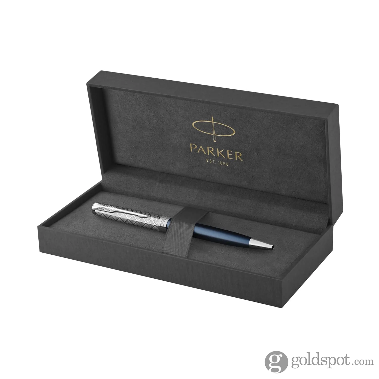 Parker Sonnet Premium Ballpoint Pen in Metal & Blue - Image 3