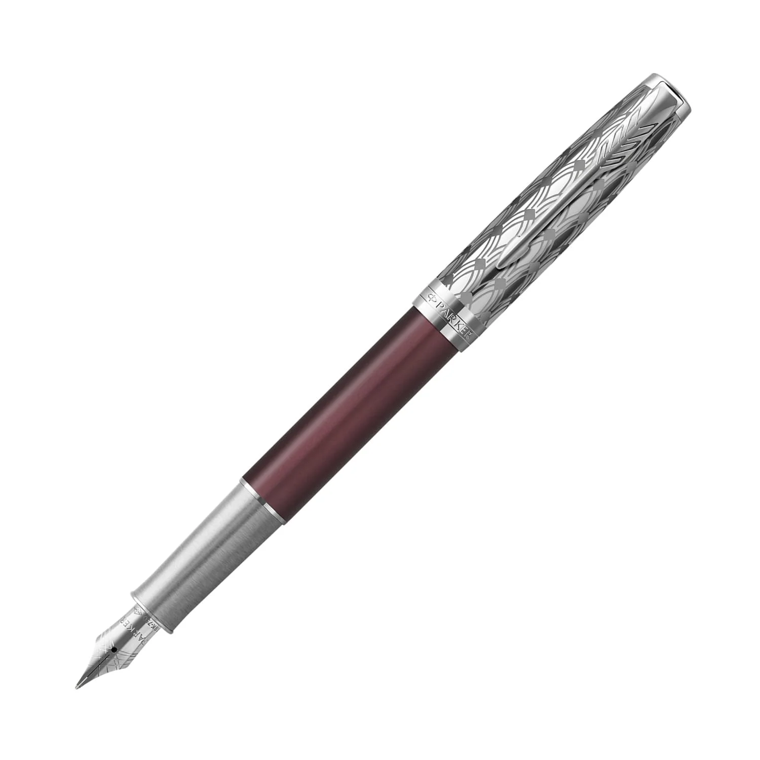Parker Sonnet Premium Fountain Pen in Metal & Red 18K Gold
