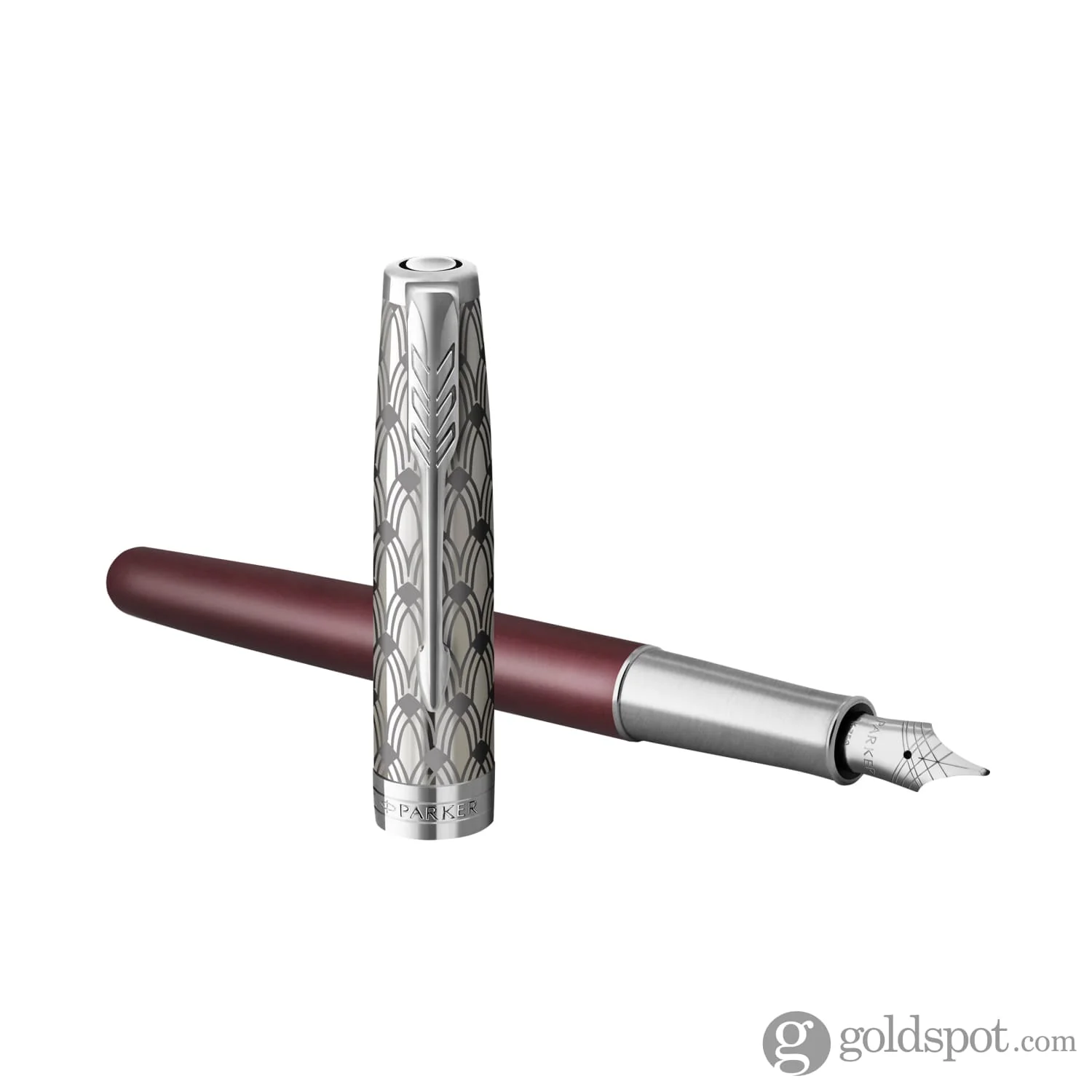 Parker Sonnet Premium Fountain Pen in Metal & Red 18K Gold - Image 2