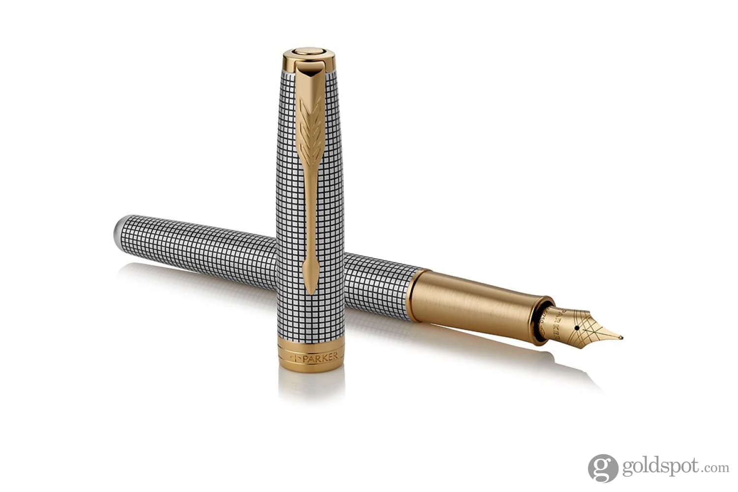 Parker Sonnet Prestige Silver Ciselé 18K Gold Medium Fountain Pen - Image 3