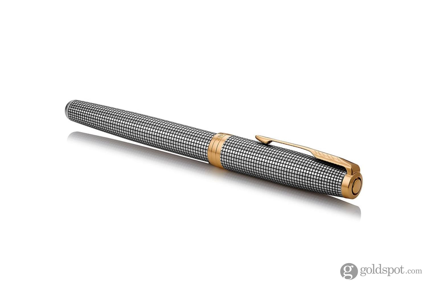 Parker Sonnet Prestige Silver Ciselé 18K Gold Medium Fountain Pen - Image 4