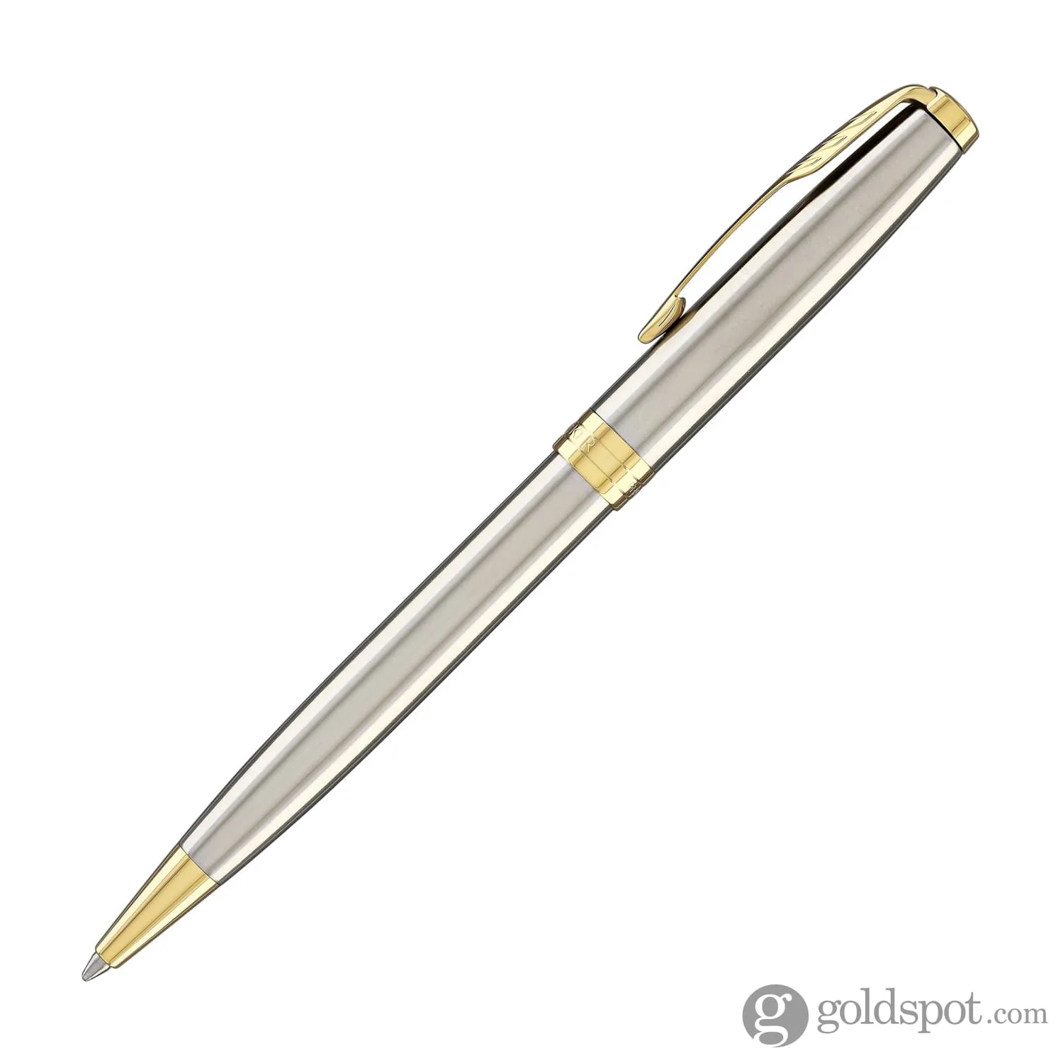 Parker Sonnet Retractable Ballpoint Pen in Stainless Steel with Gold Trim - Image 3