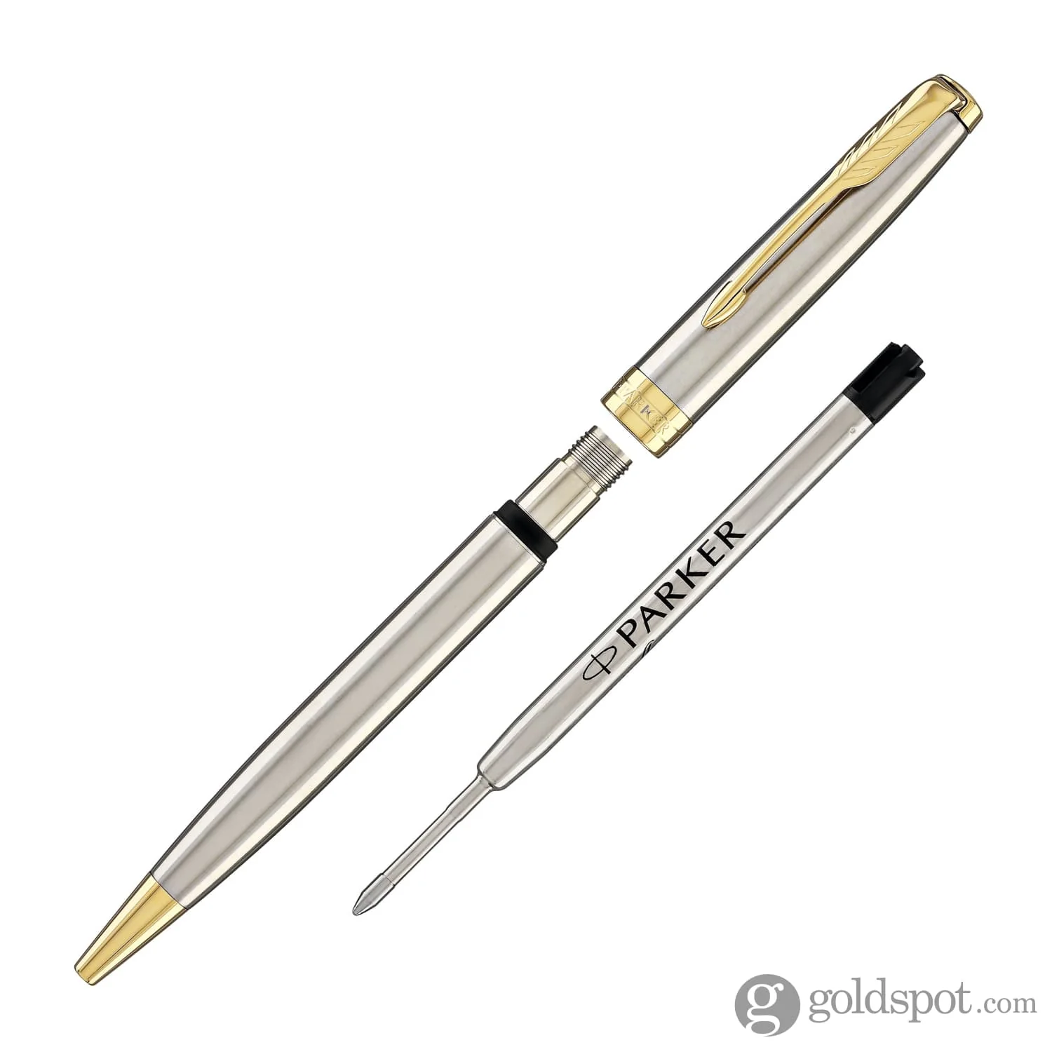 Parker Sonnet Retractable Ballpoint Pen in Stainless Steel with Gold Trim - Image 5
