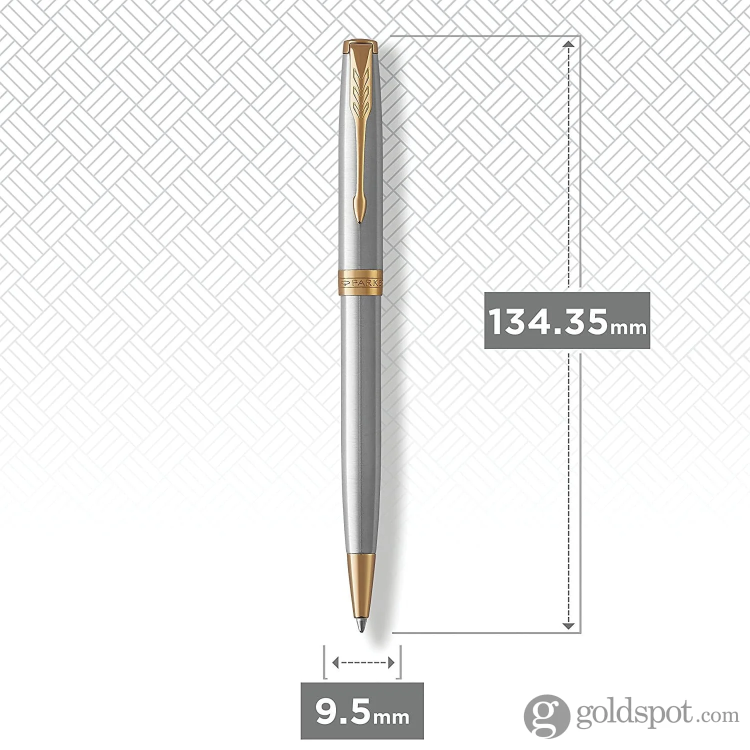 Parker Sonnet Retractable Ballpoint Pen in Stainless Steel with Gold Trim - Image 7