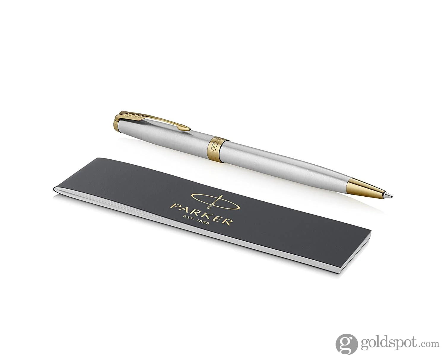 Parker Sonnet Retractable Ballpoint Pen in Stainless Steel with Gold Trim - Image 8