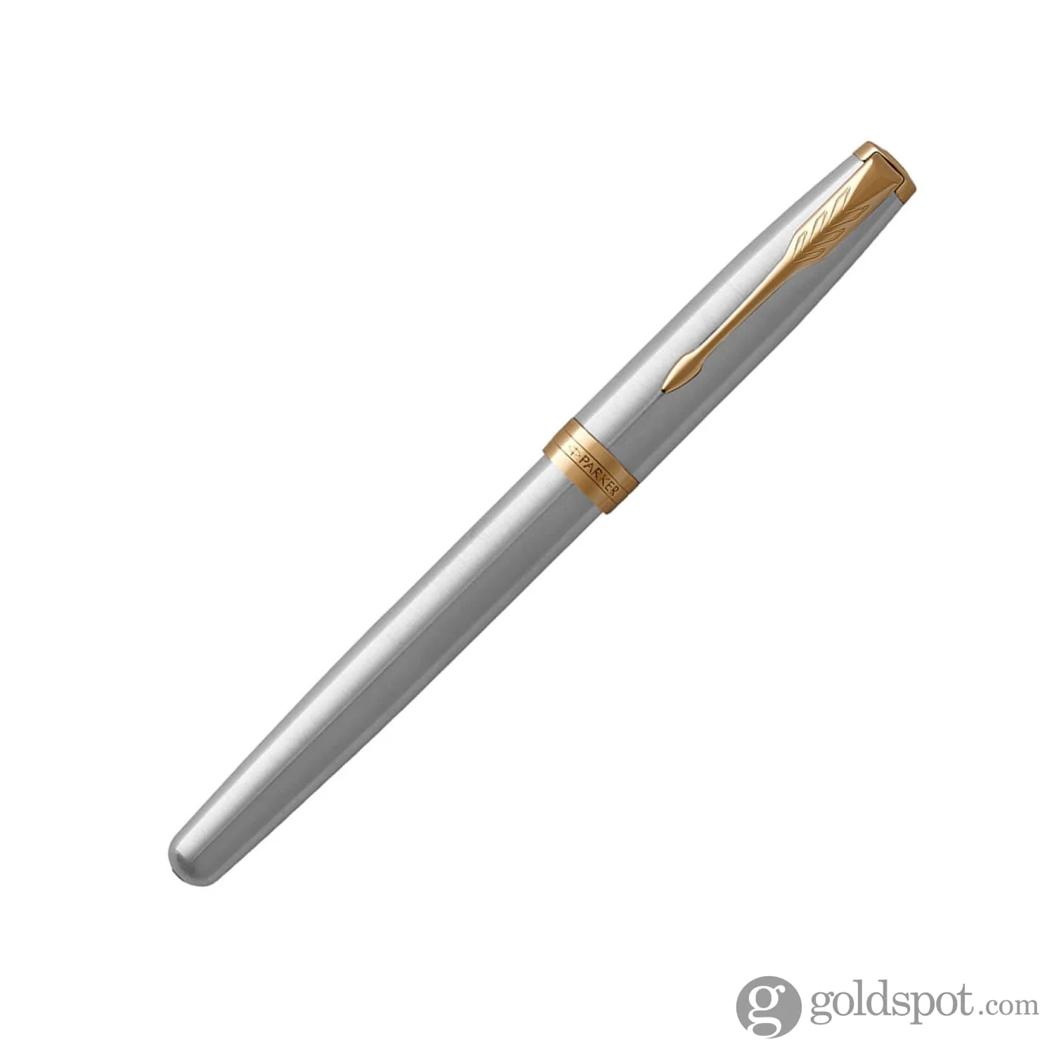 Parker Sonnet Rollerball Pen in Stainless Steel with Gold Trim - Image 2