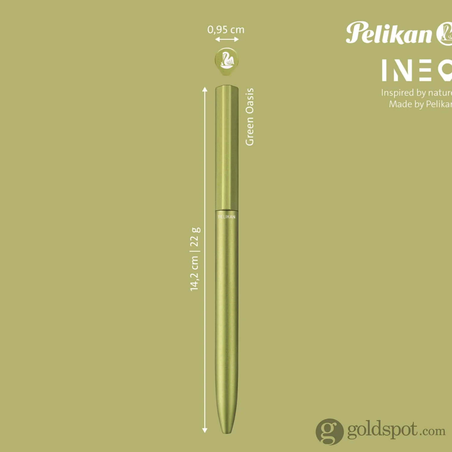 Pelikan Ineo Ballpoint Pen in Green Oasis - Image 7