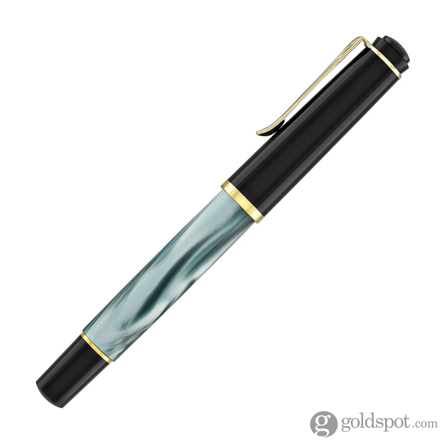 Pelikan M200 Series Fountain Pen in Green Marble with Gold Trim - Image 5