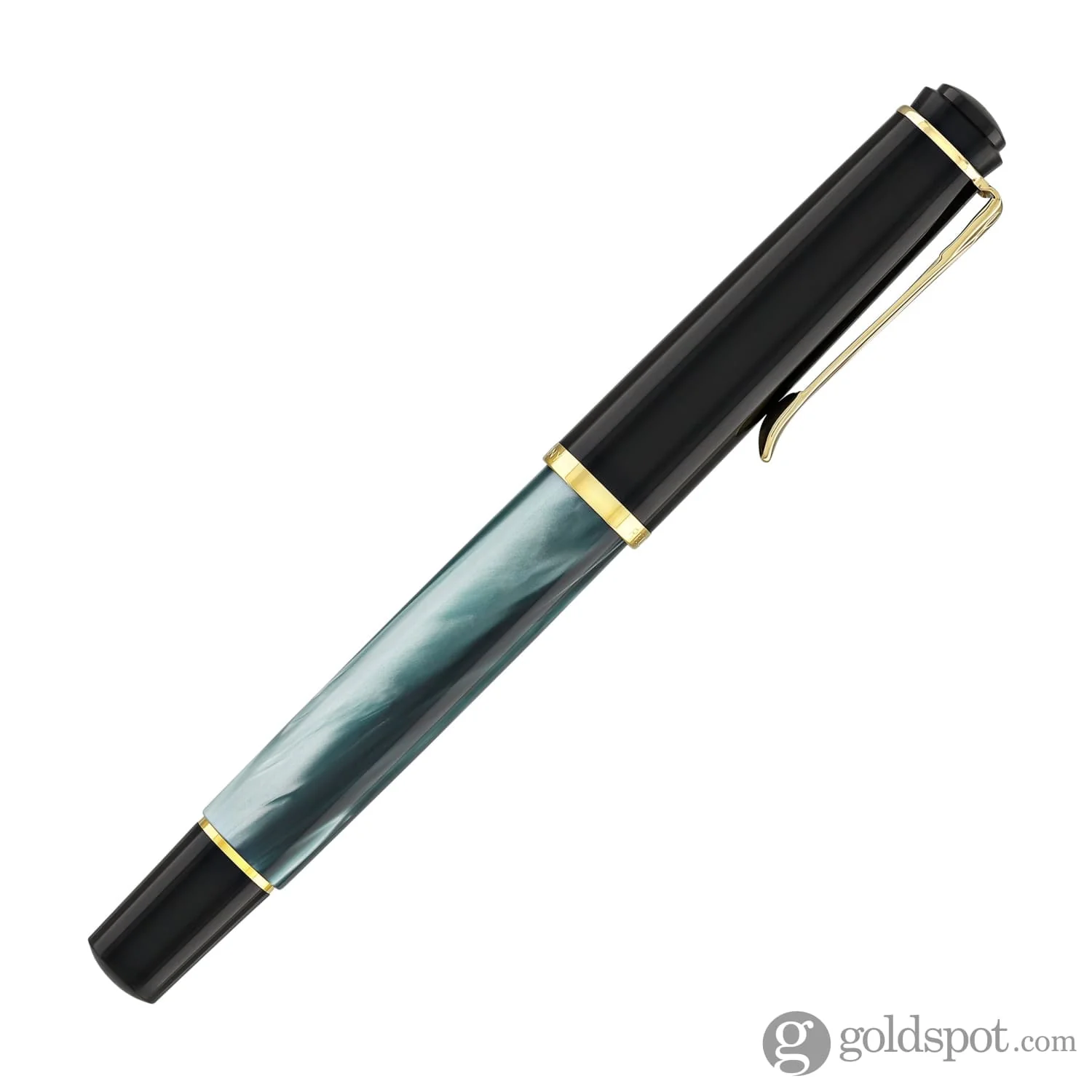 Pelikan M200 Series Fountain Pen in Green Marble with Gold Trim - Image 6