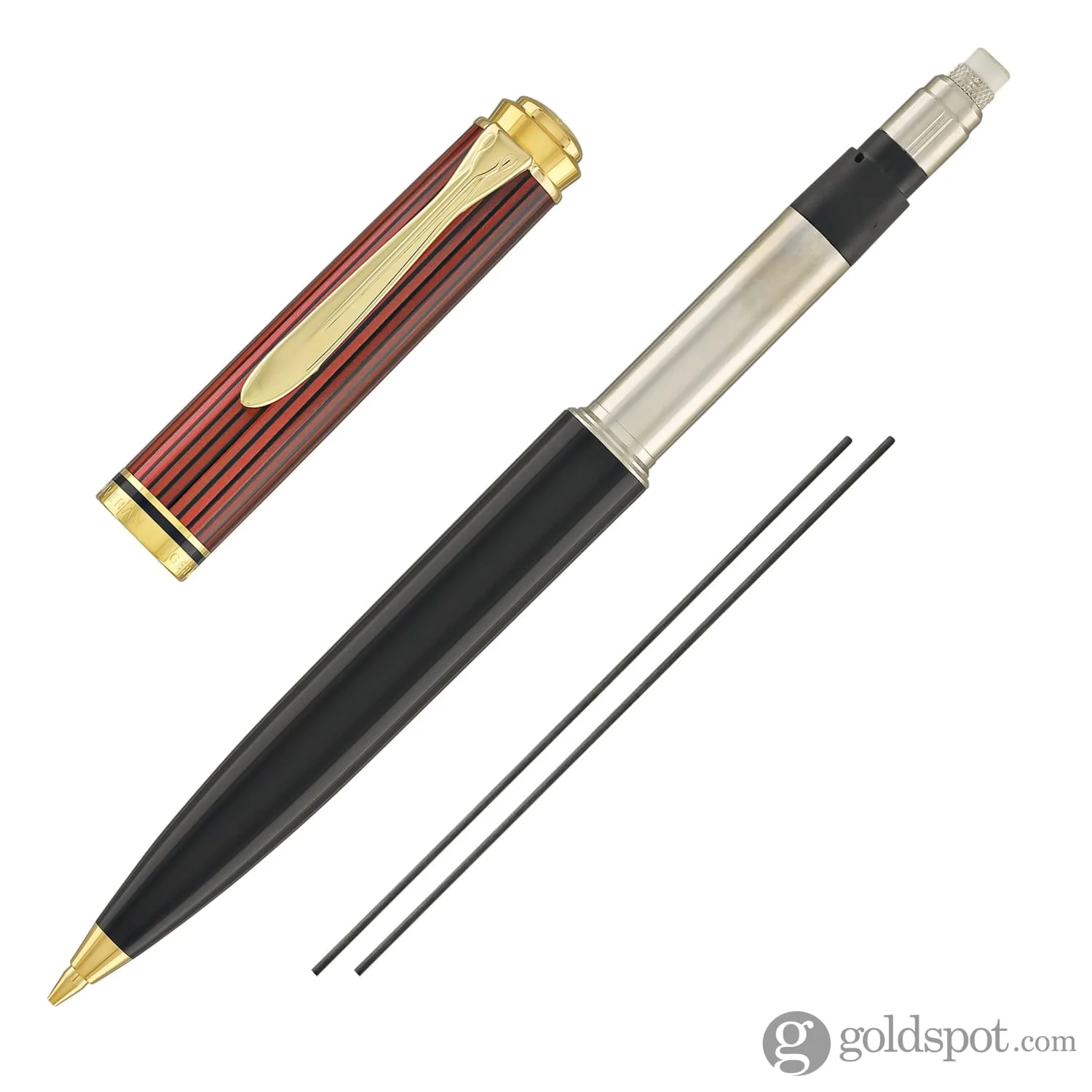 Pelikan Souveran D600 Mechanical Pencil in Black & Red with Gold Trim - 0.7mm - Image 5