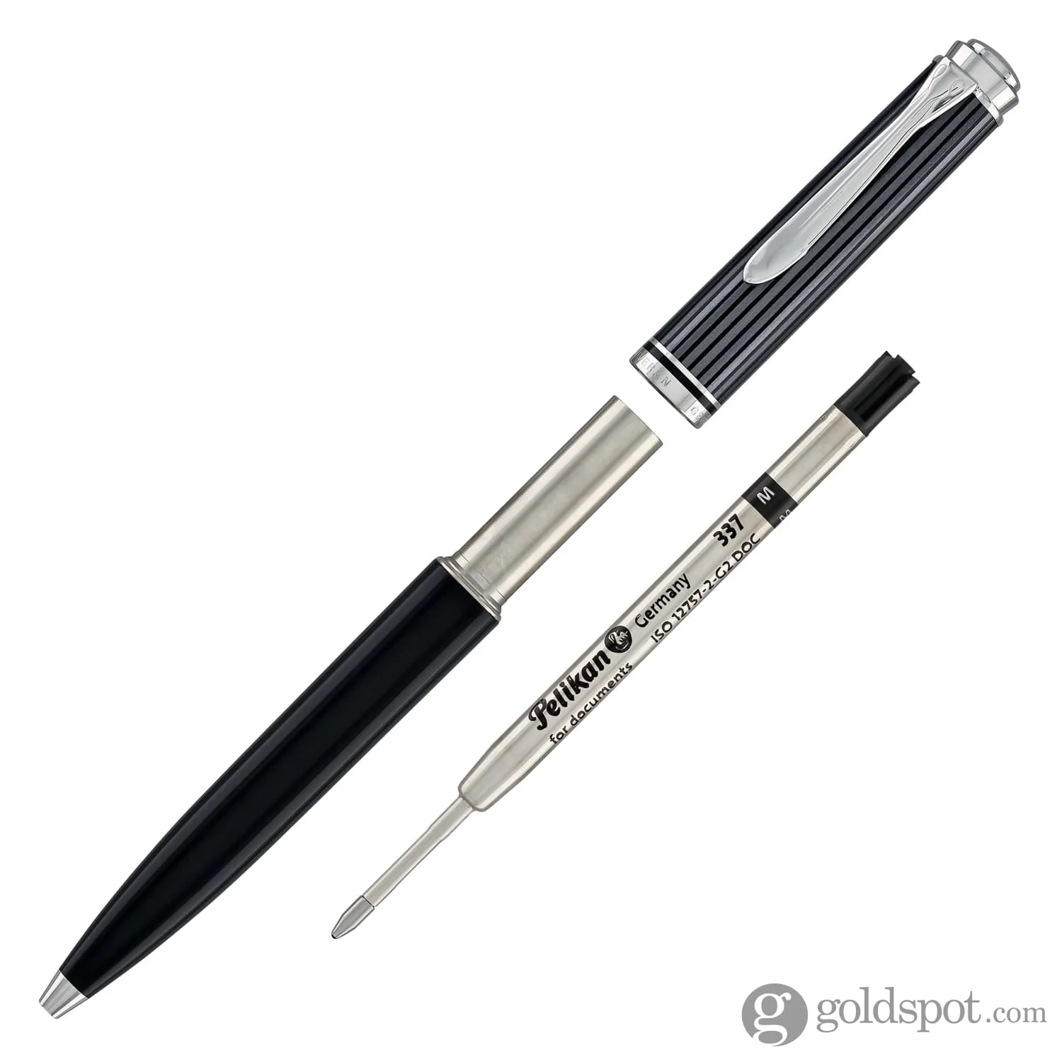 Pelikan Souveran 605 Stresemann Ballpoint Pen in Black Anthracite Stripes - Image 5
