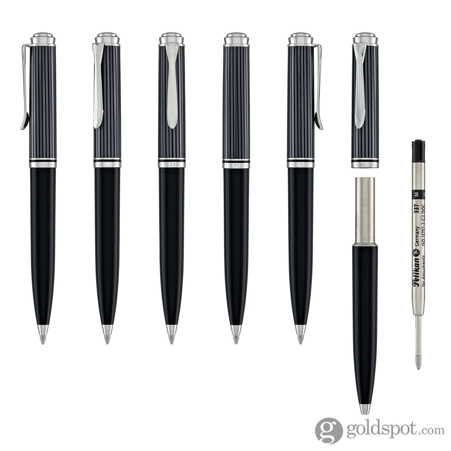 Pelikan Souveran 605 Stresemann Ballpoint Pen in Black Anthracite Stripes - Image 6