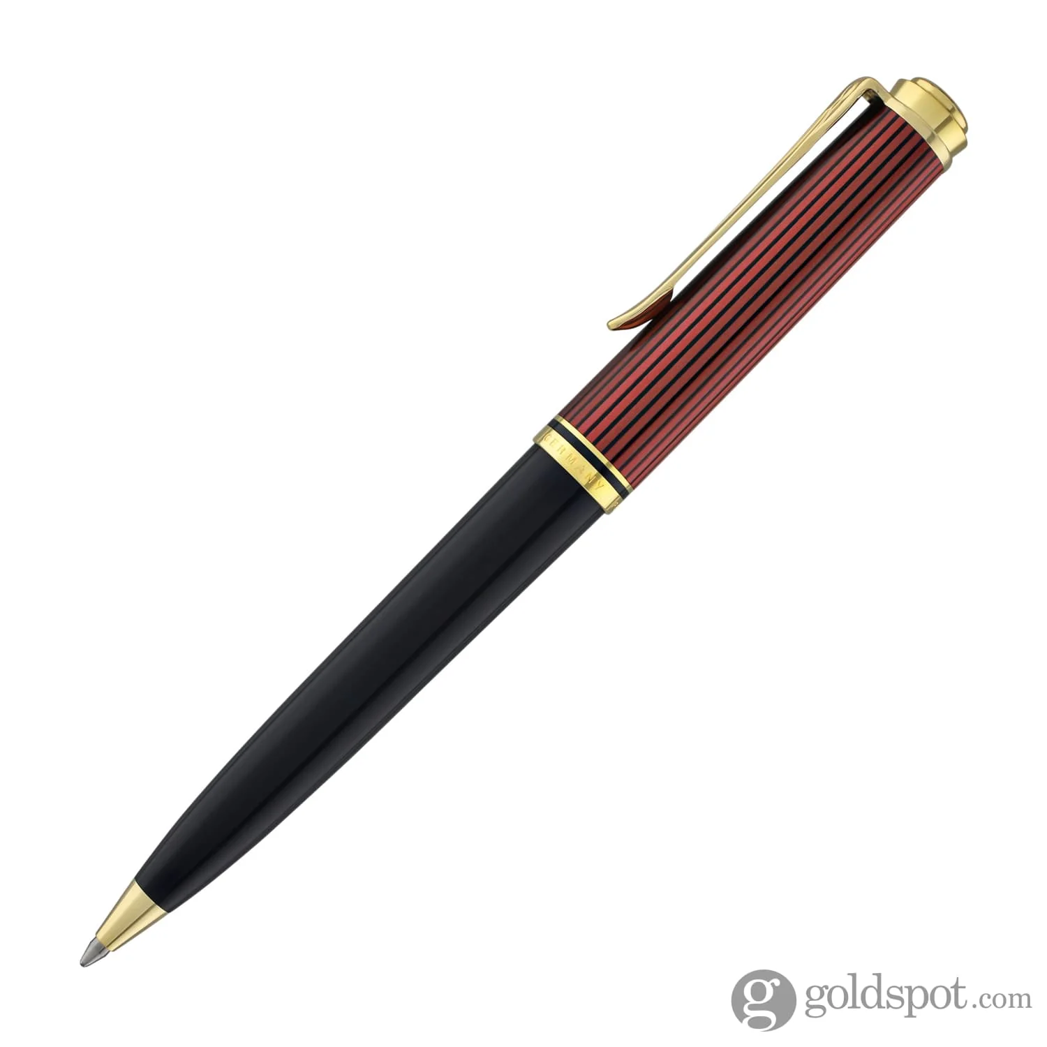 Pelikan Souveran K800 Ballpoint Pen in Black & Red with Gold Trim - Image 3