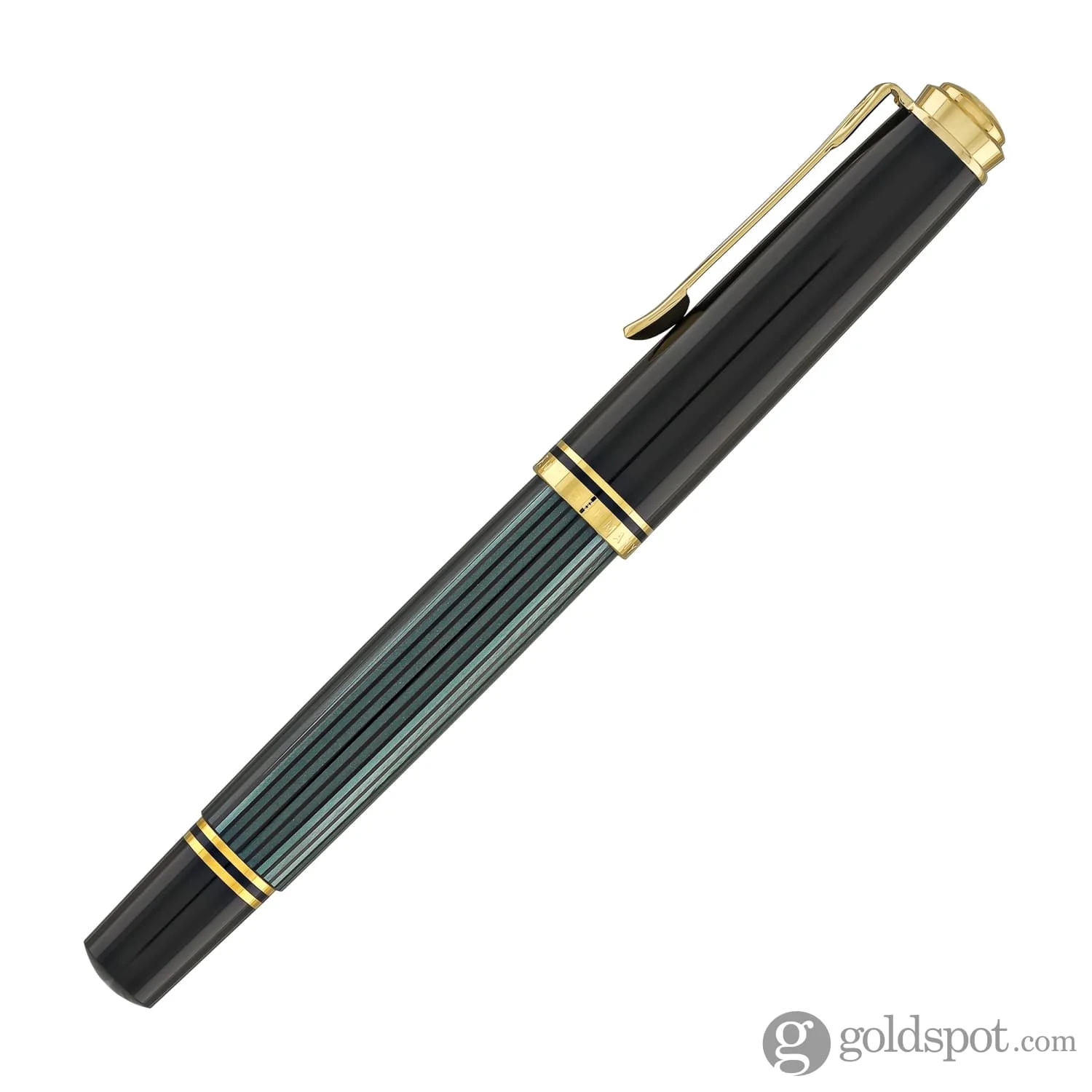Pelikan Souveran M600 Fountain Pen in Black & Green with Gold Trim - 14K Gold - Image 5