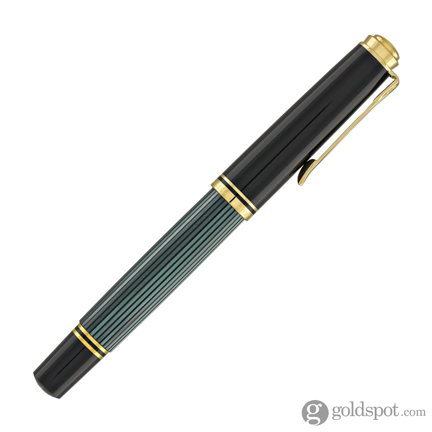 Pelikan Souveran M600 Fountain Pen in Black & Green with Gold Trim - 14K Gold - Image 6