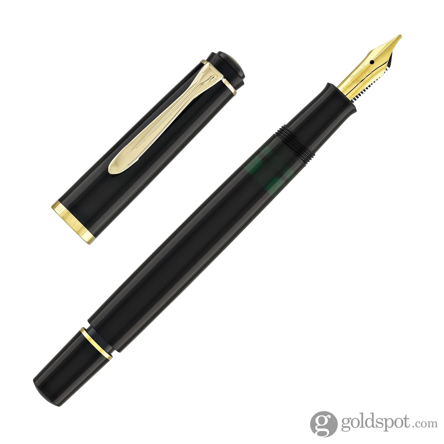 Pelikan M200 Fountain Pen in Black with Gold Trim - Broad Point - Image 7