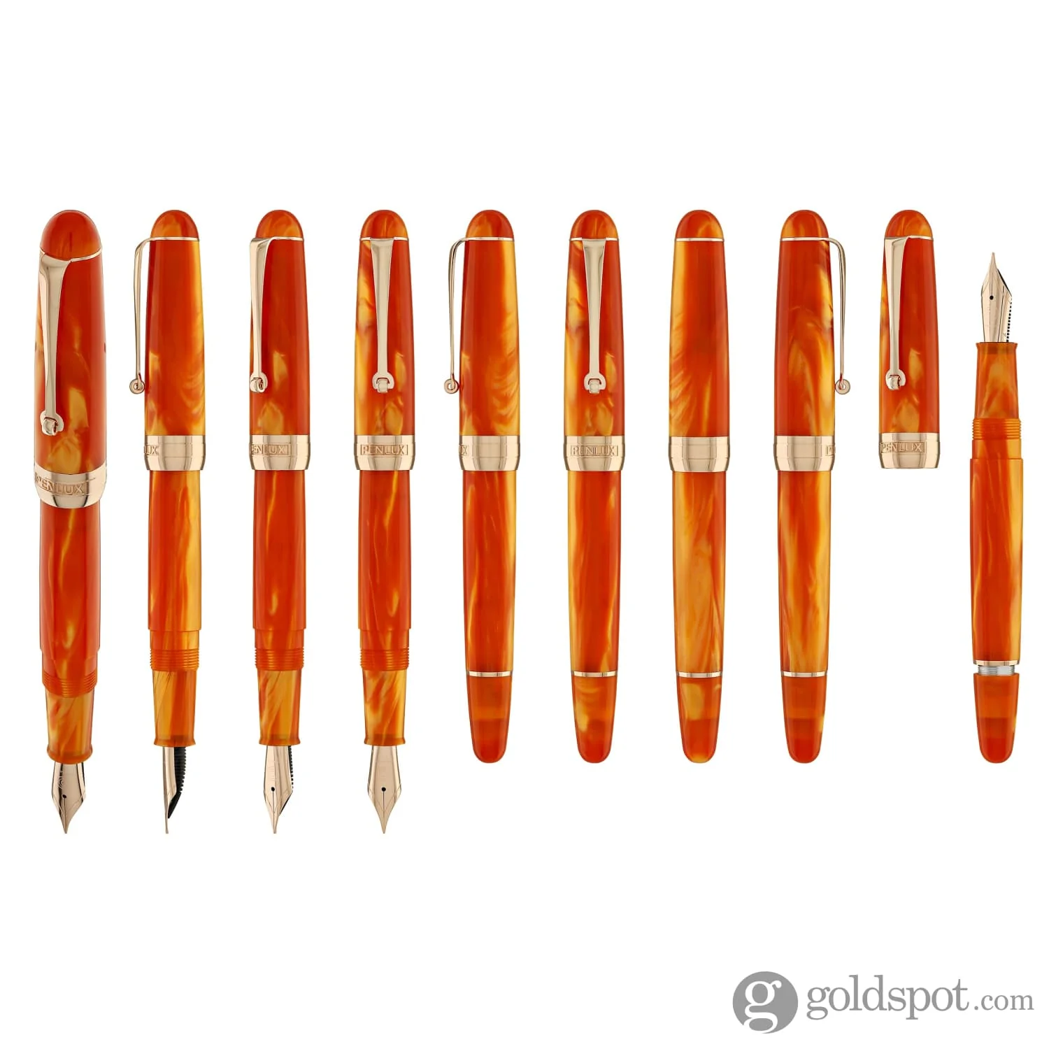 Penlux Masterpiece Delgado Fountain Pen in Tangerine - Image 9