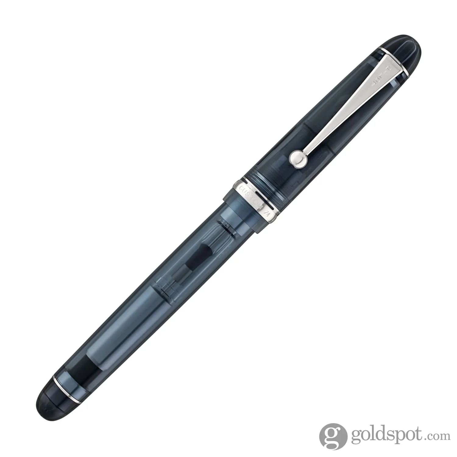 Pilot Custom 74 Fountain Pen in Blue Stone with Silver Trim - 14kt Gold - Image 4