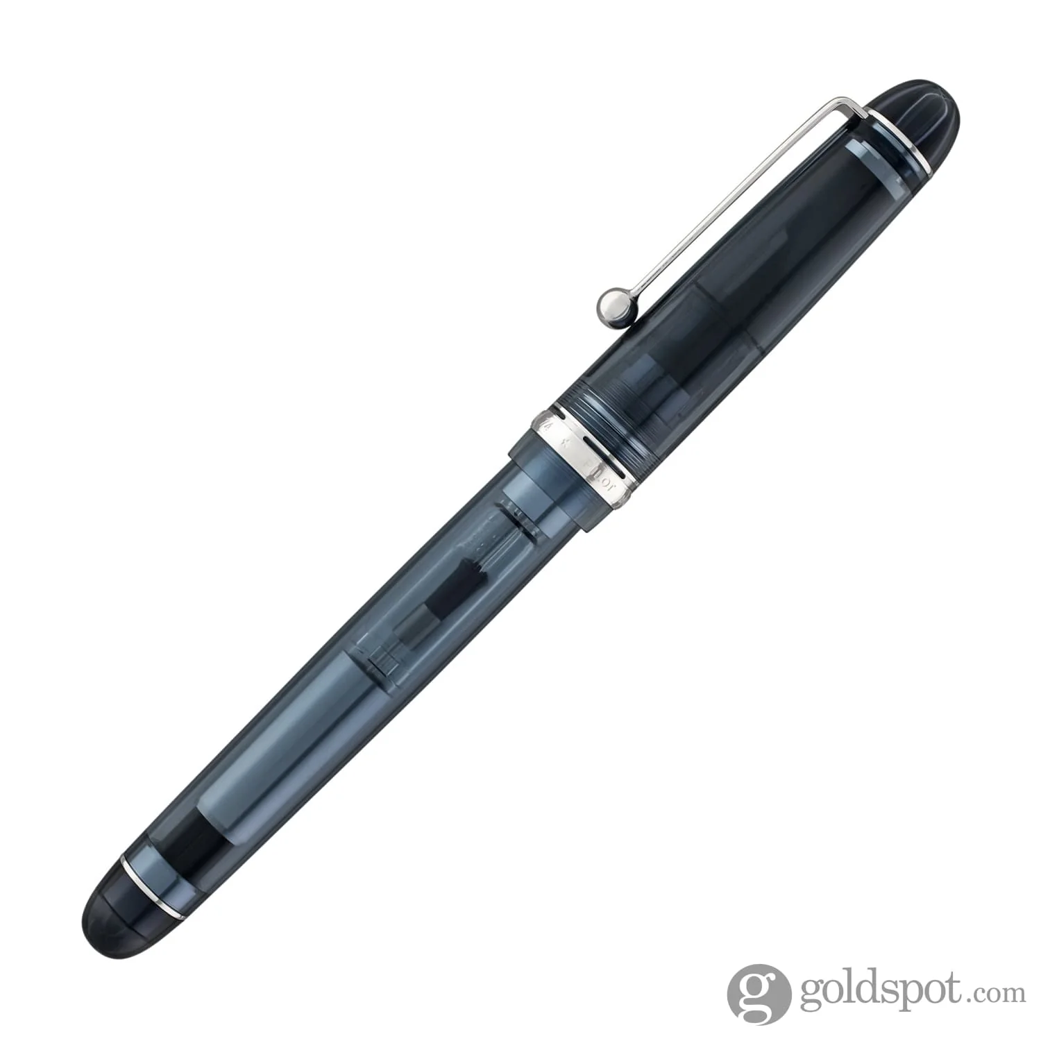 Pilot Custom 74 Fountain Pen in Blue Stone with Silver Trim - 14kt Gold - Image 5