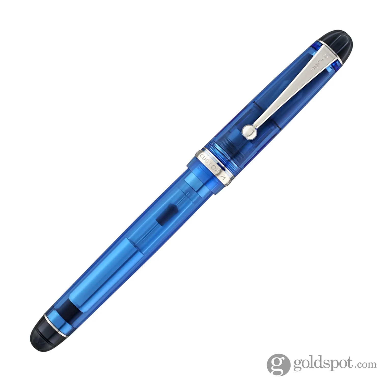 Pilot Custom 74 Fountain Pen in Blue with Silver Trim - 14K Gold - Image 4
