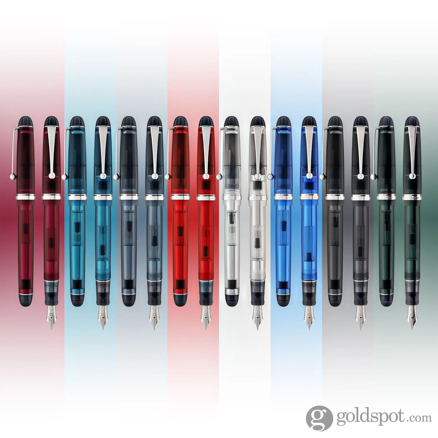 Pilot Custom 74 Fountain Pen in Clear with Silver Trim - 14K Gold - Image 9