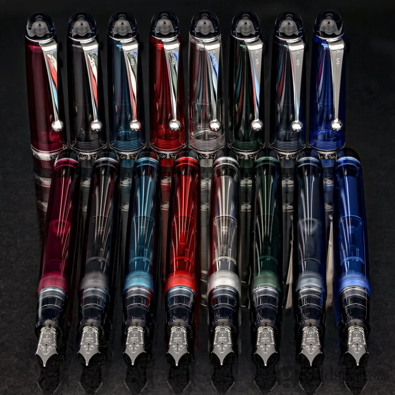 Pilot Custom 74 Fountain Pen in Forest Green with Silver Trim - 14kt Gold Nib - Image 12
