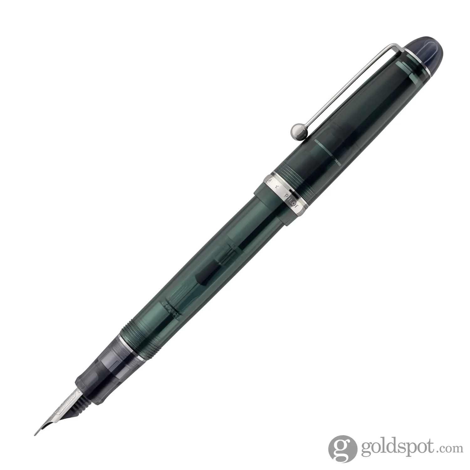 Pilot Custom 74 Fountain Pen in Forest Green with Silver Trim - 14kt Gold Nib - Image 3