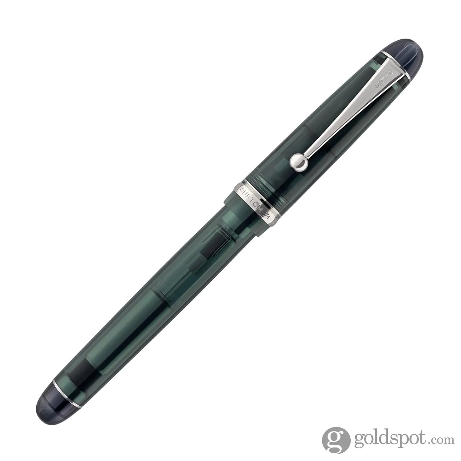 Pilot Custom 74 Fountain Pen in Forest Green with Silver Trim - 14kt Gold Nib - Image 4