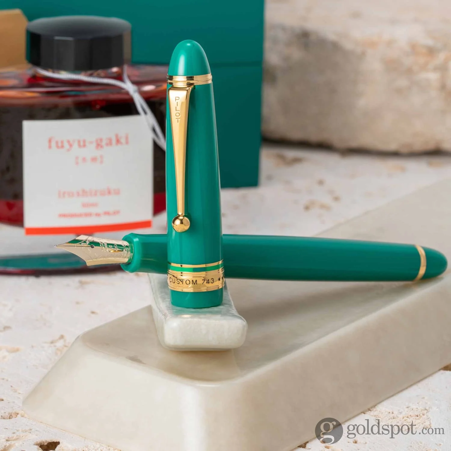 Pilot Custom 743 Fountain Pen in Verdigris (Green) - 14K Gold - Image 10