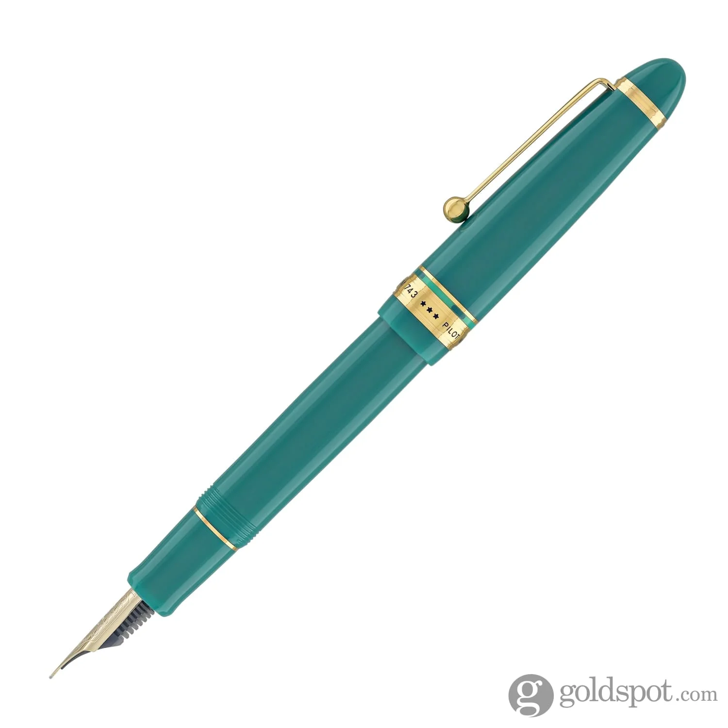 Pilot Custom 743 Fountain Pen in Verdigris (Green) - 14K Gold - Image 3