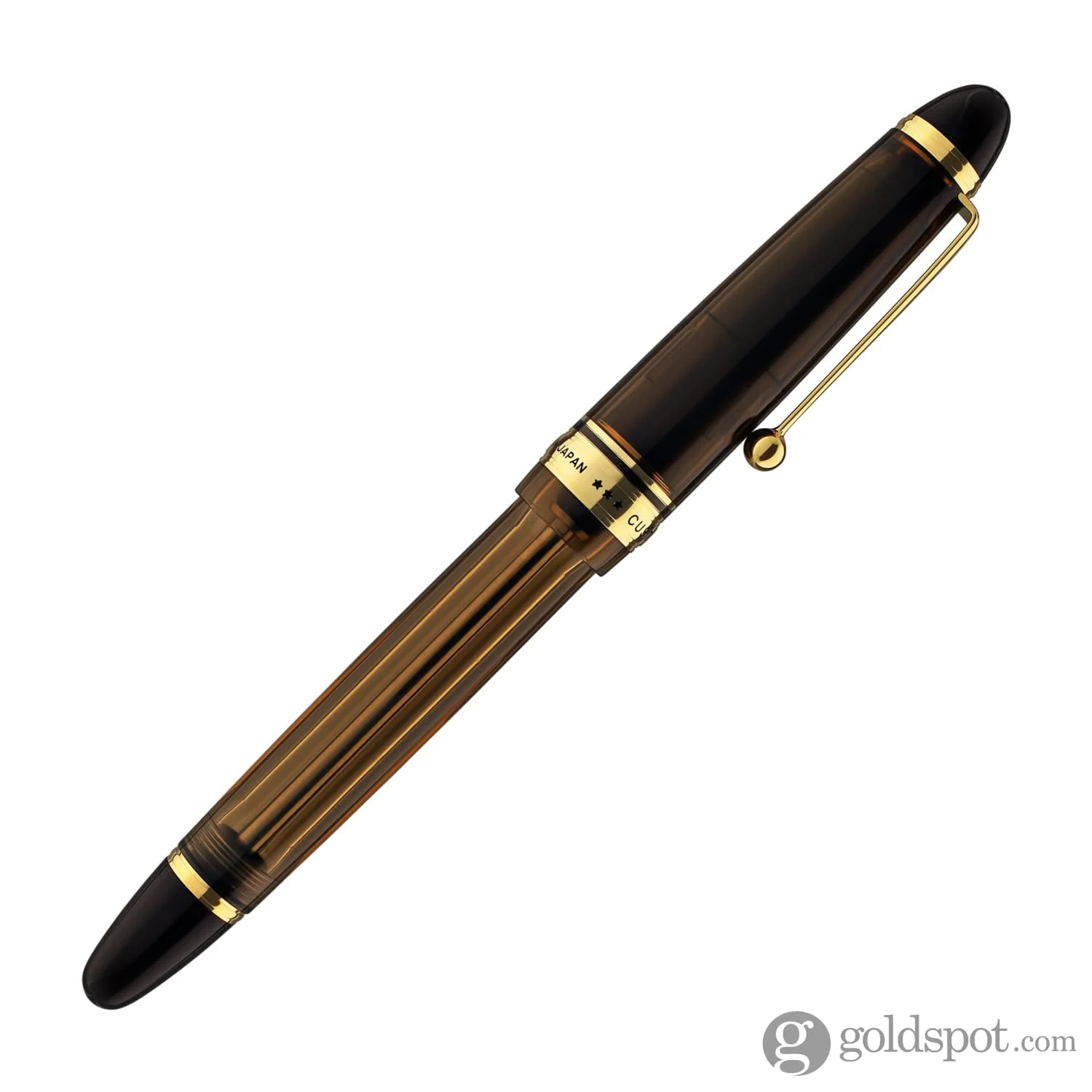Pilot Custom 823 Fountain Pen in Amber with Gold Trim - 14K Gold - Image 6