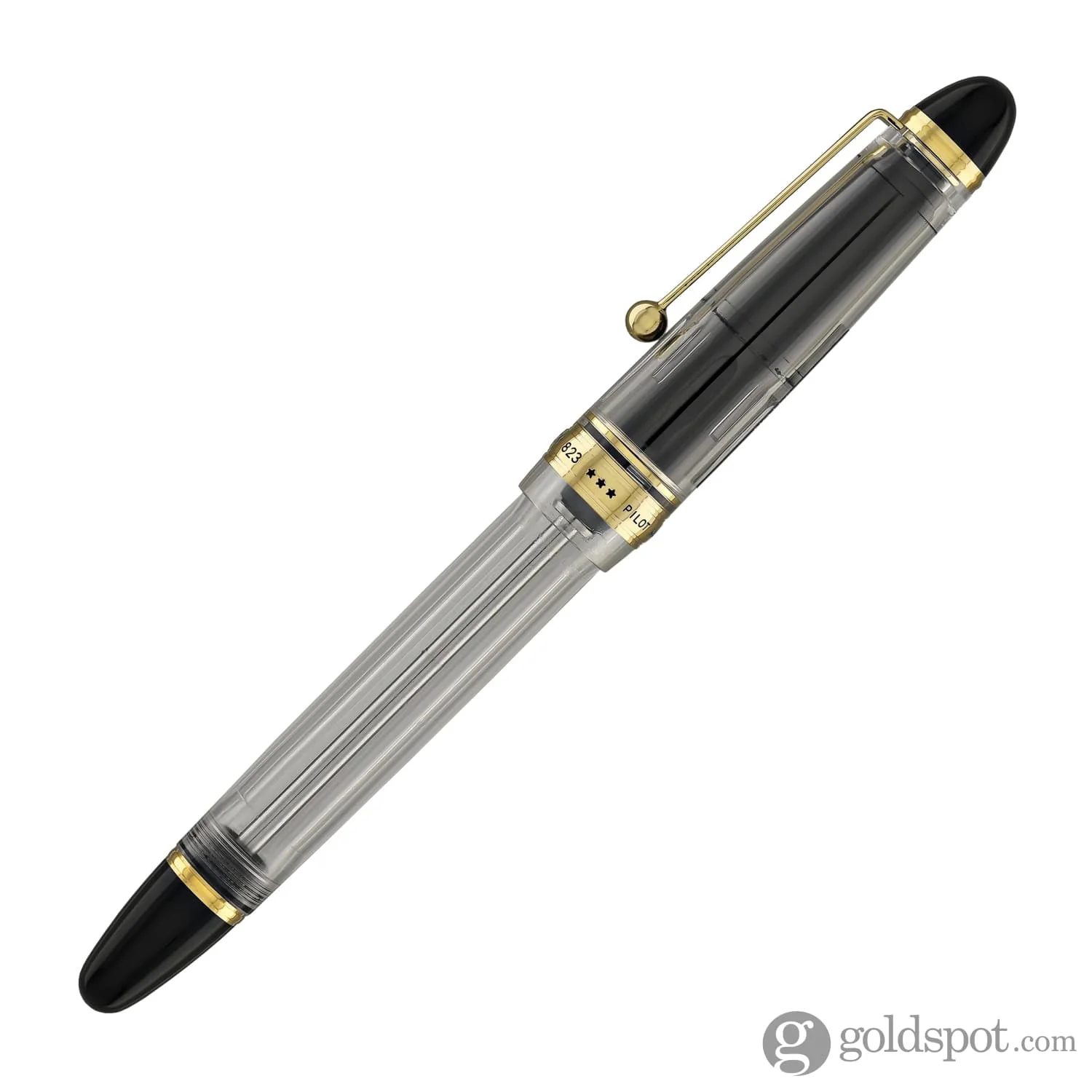 Pilot Custom 823 Fountain Pen in Clear with Gold Trim - 14K Gold - Image 5