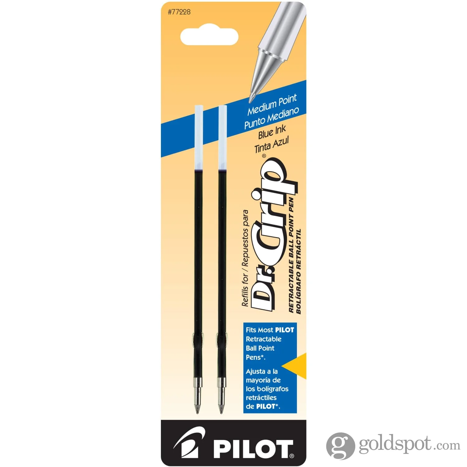 Pilot Dr. Grip Ballpoint Pen Refill in Blue - Pack of 2 - Image 2