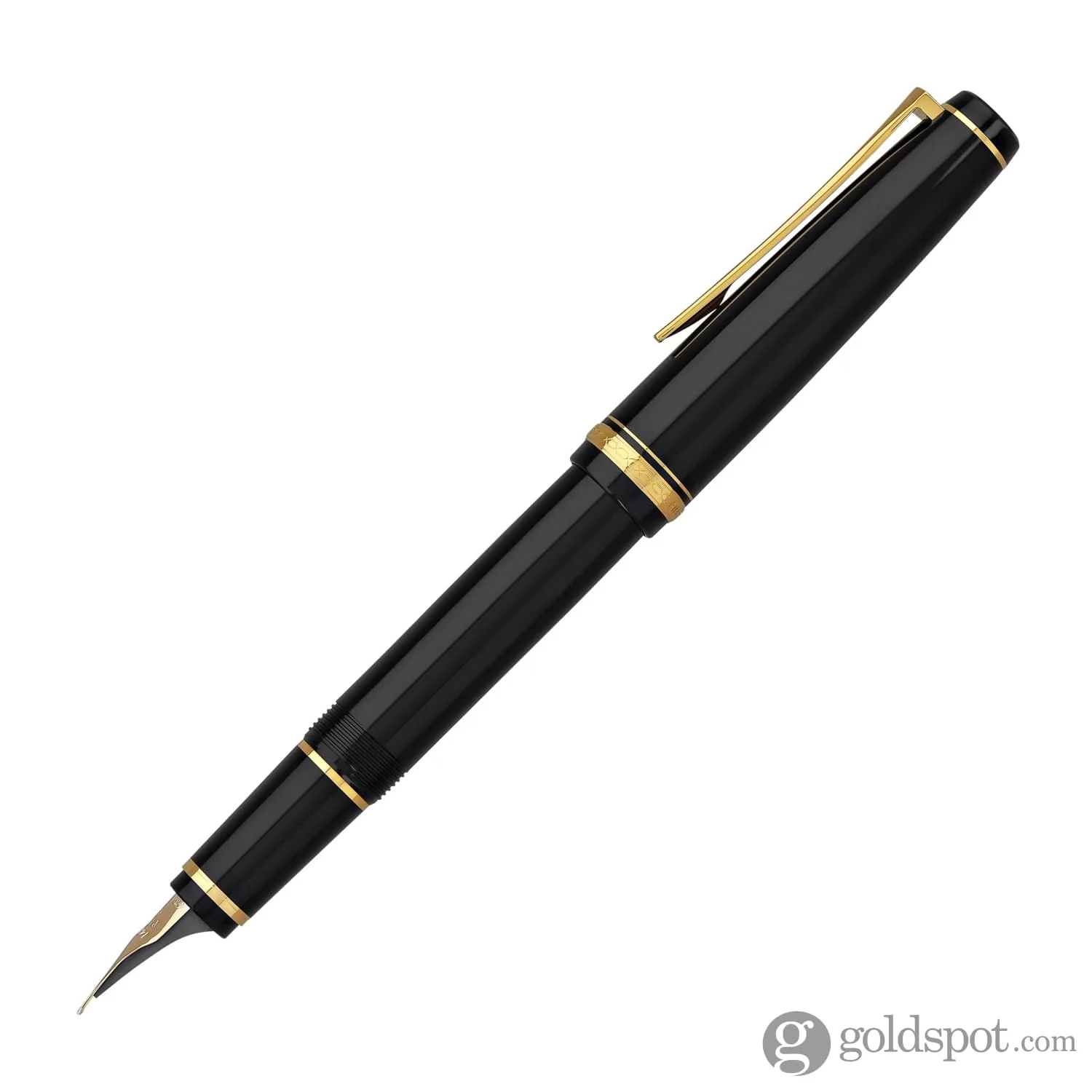 Pilot Falcon Fountain Pen in Black & Gold - Soft Flexible - Image 3
