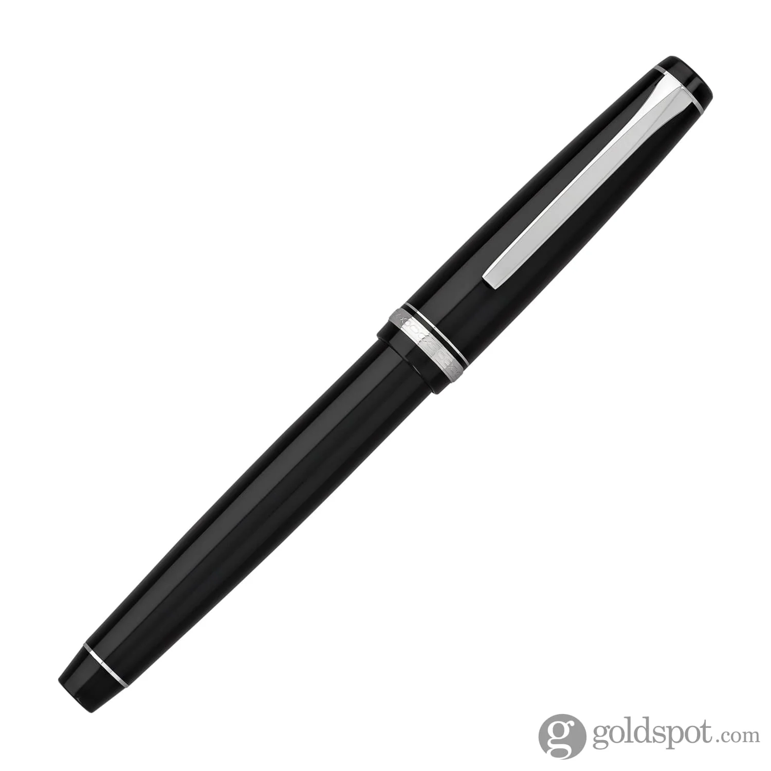 Pilot Falcon Fountain Pen in Black & Rhodium - Soft Flexible - Image 4